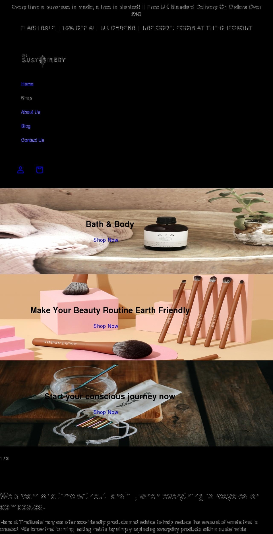 thesustainery.com shopify website screenshot