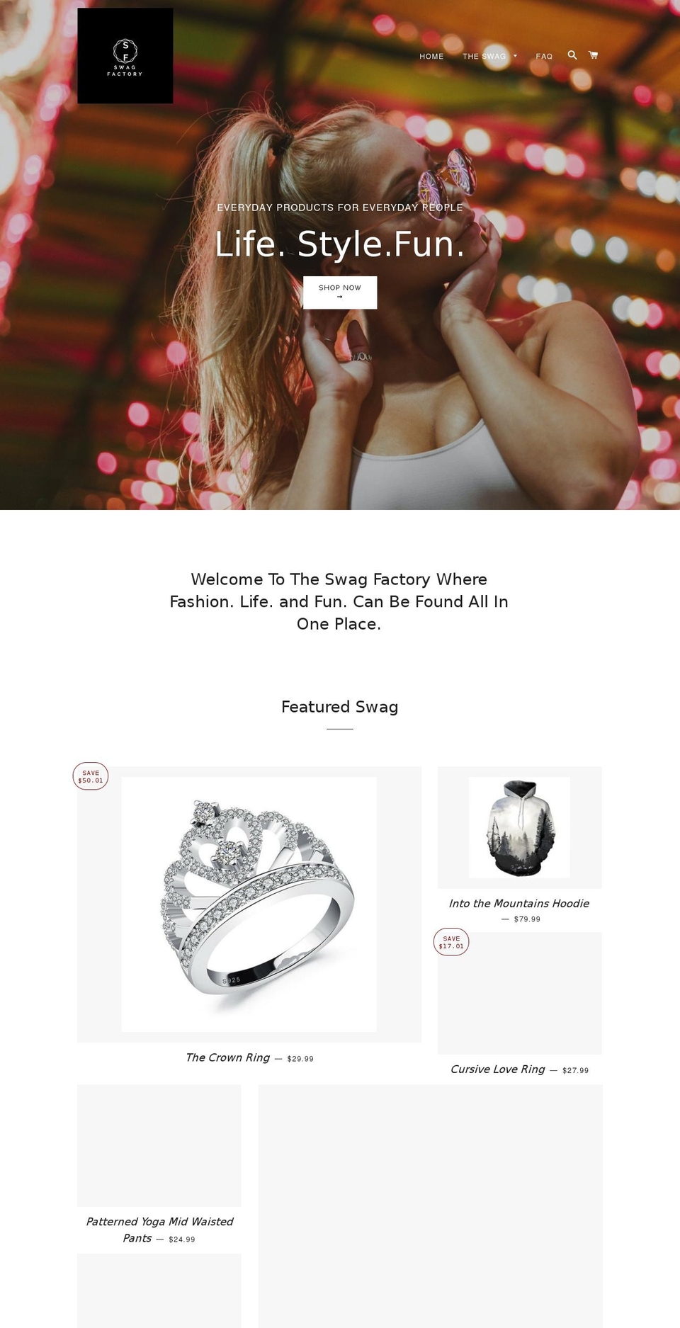 theswagfactory.com shopify website screenshot