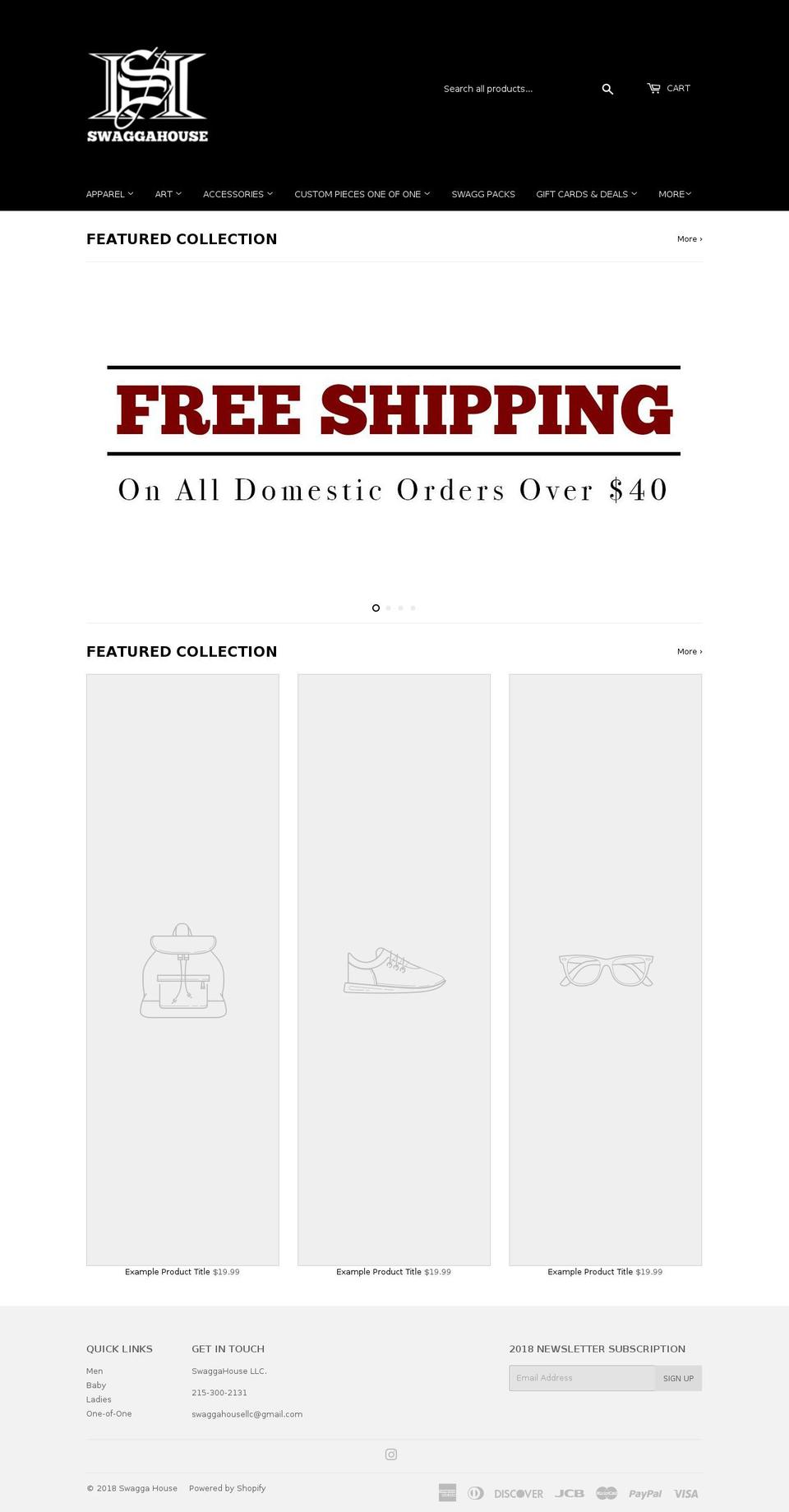 theswaggahouse.com shopify website screenshot