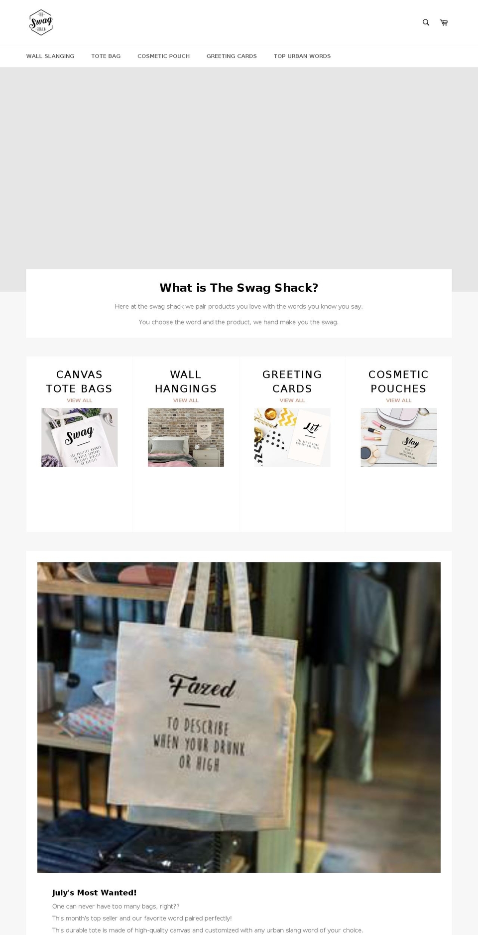 theswagshack.com — Shopify storefront screenshot
