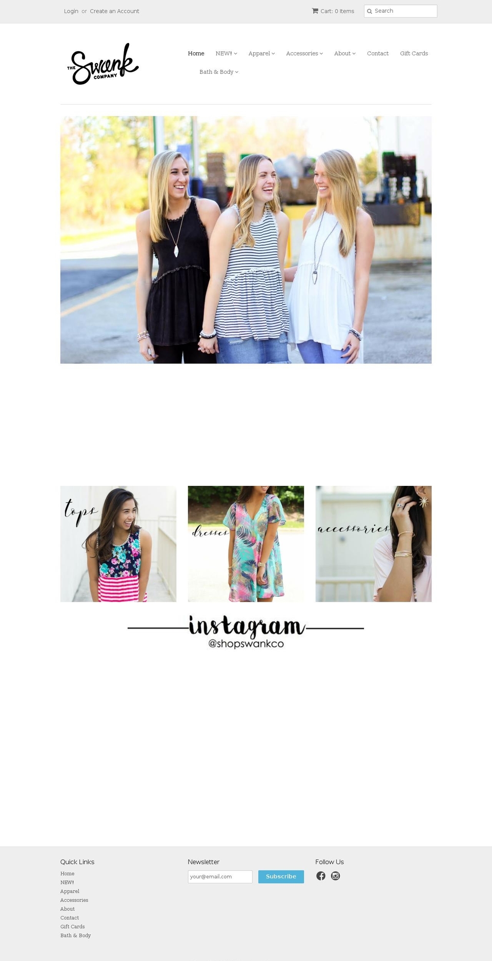 theswankcompany.com shopify website screenshot