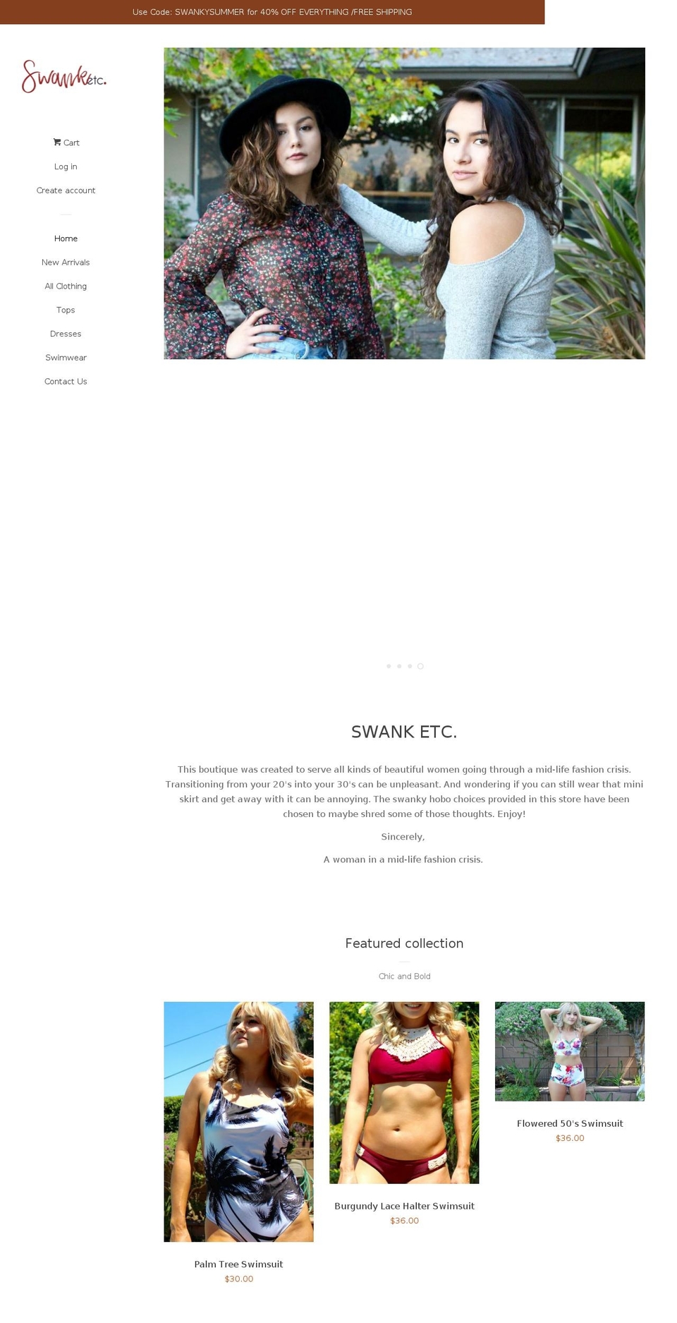 theswanketcshop.com — Shopify storefront screenshot