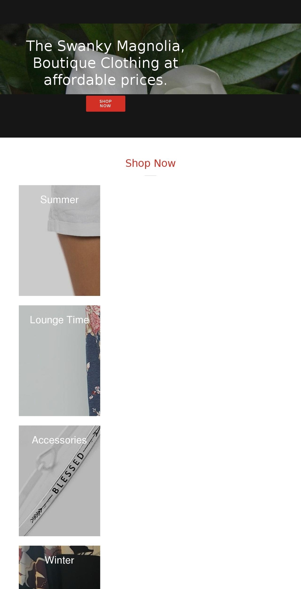 theswankymagnolia.com — Shopify storefront screenshot