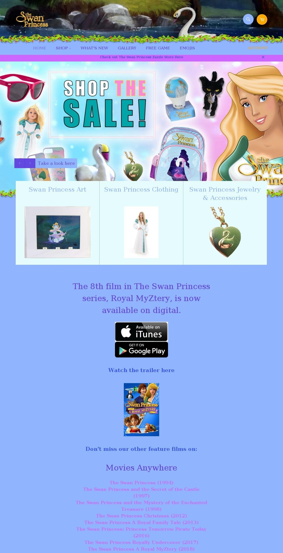 swanprincessthemeii Shopify theme site example theswanprincessmovie.net