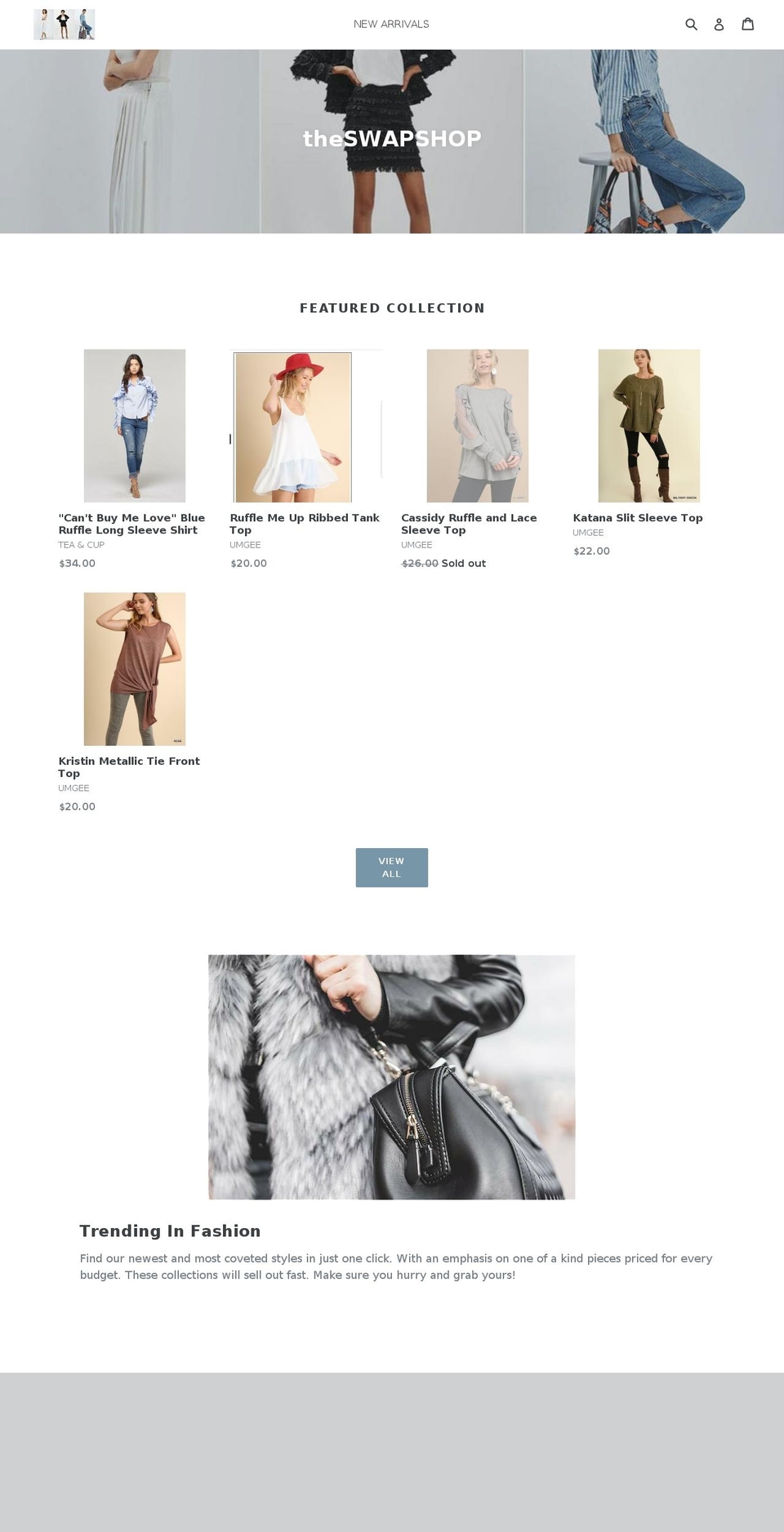 theswapshoptb.com — Shopify storefront screenshot