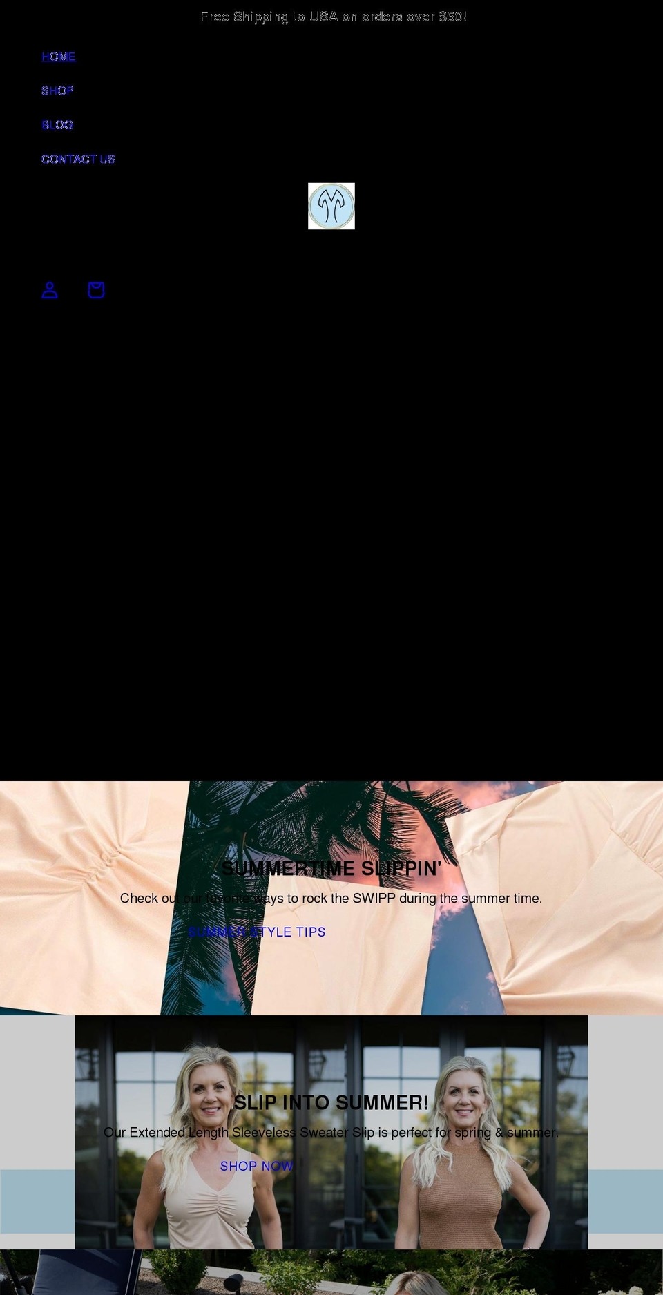 thesweaterslip.com shopify website screenshot