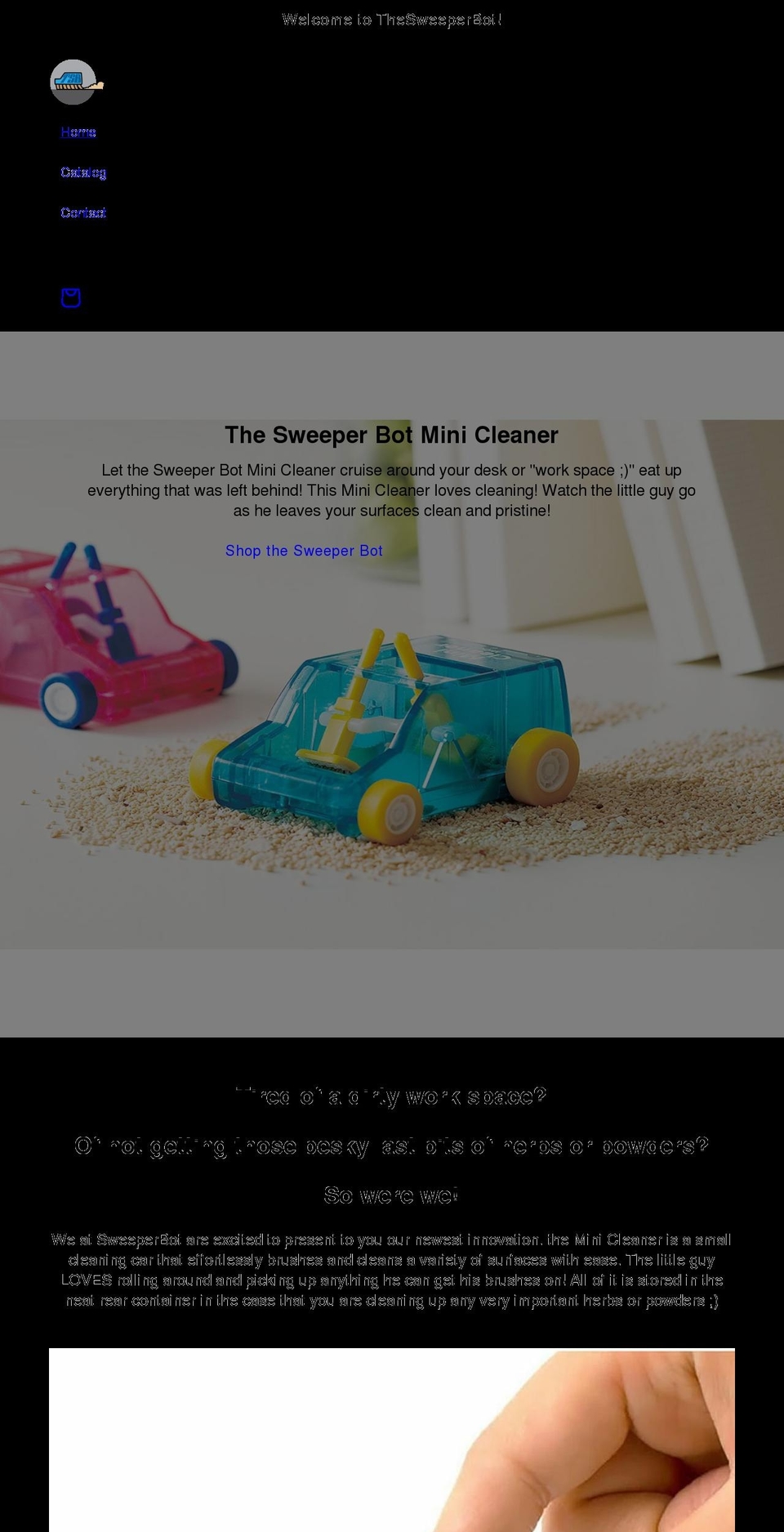 thesweeperbot.com shopify website screenshot