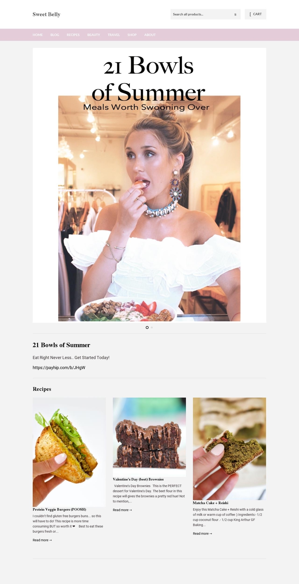 thesweetbellyshop.com — Shopify storefront screenshot