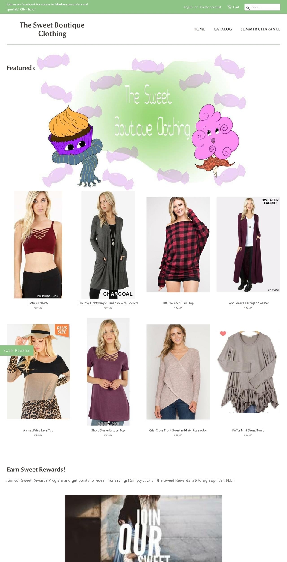 thesweetboutiqueclothing.com — Shopify storefront screenshot