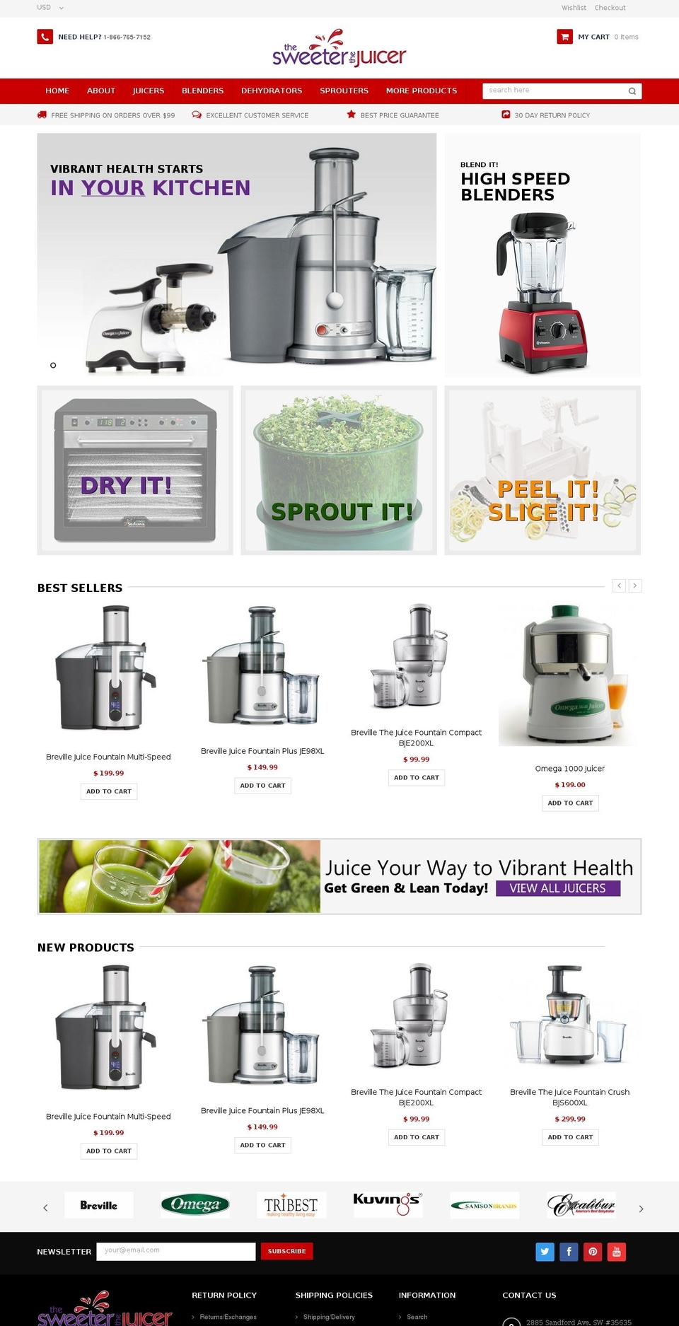thesweeterthejuicer.com shopify website screenshot