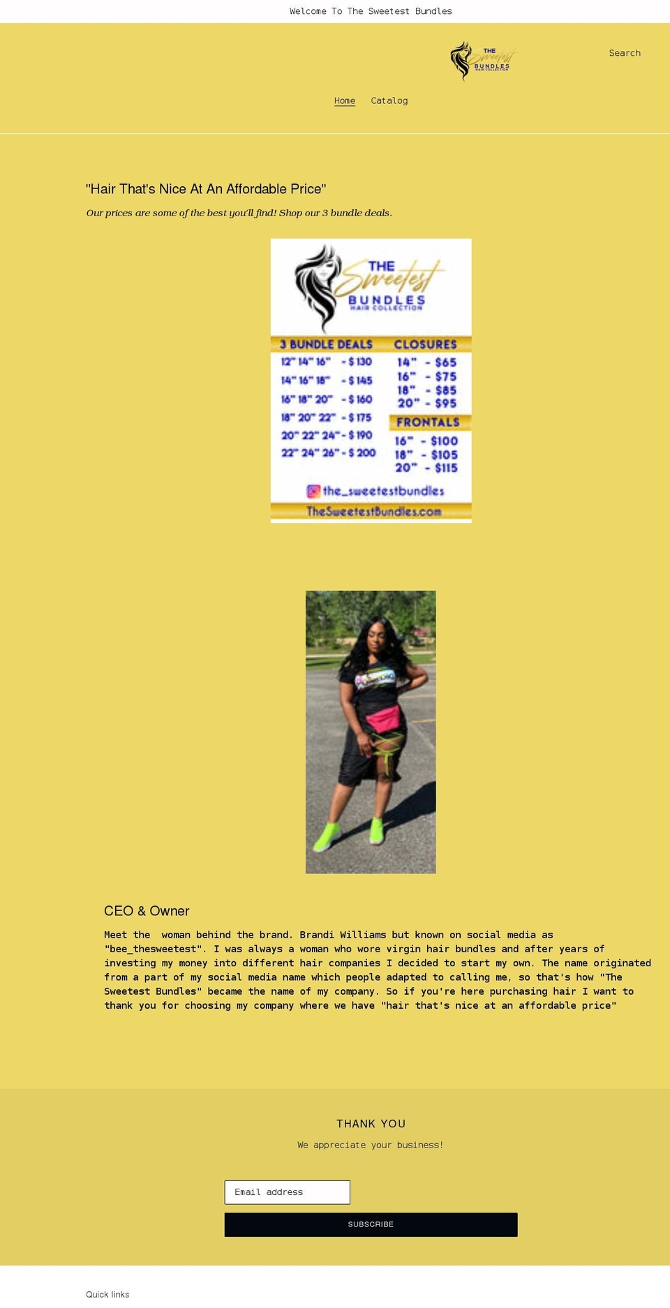 thesweetestbundles.com shopify website screenshot