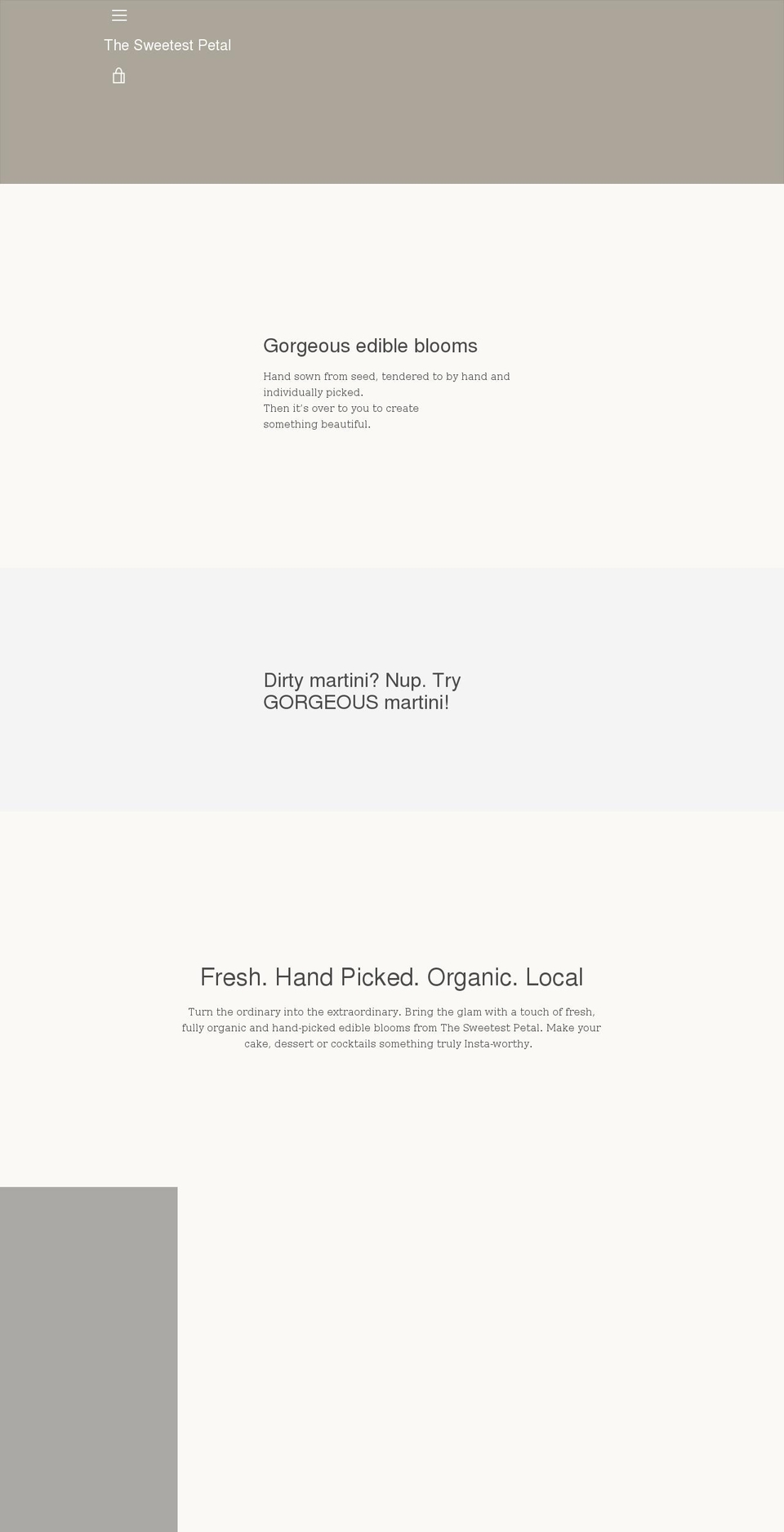 thesweetestpetal.com.au shopify website screenshot