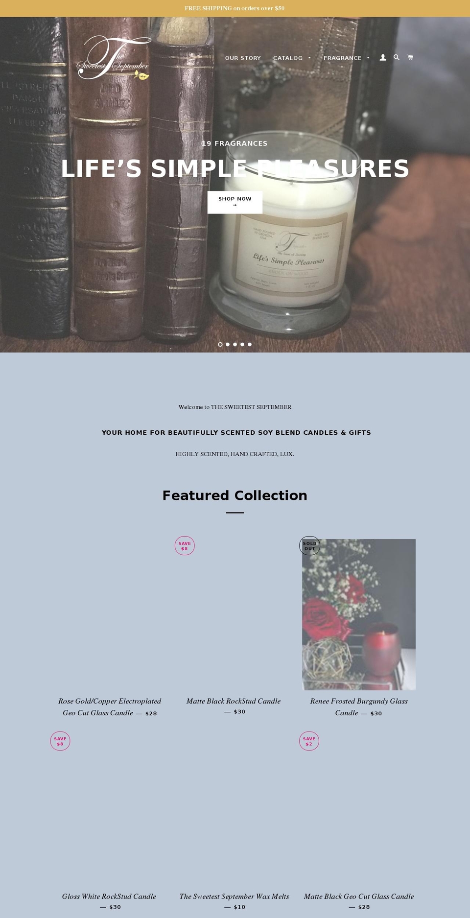 thesweetestseptember.com shopify website screenshot