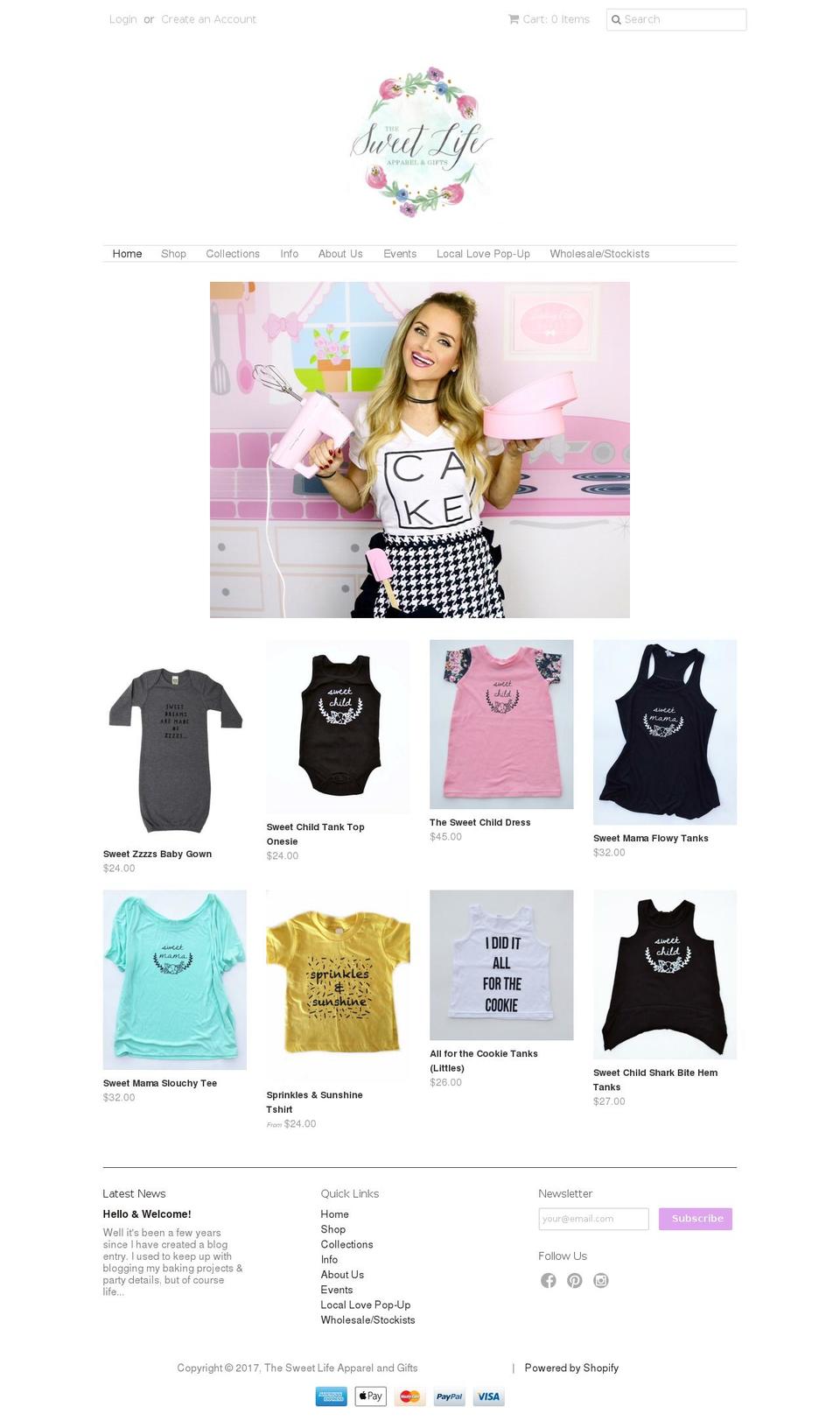 thesweetlifeapparel.com shopify website screenshot