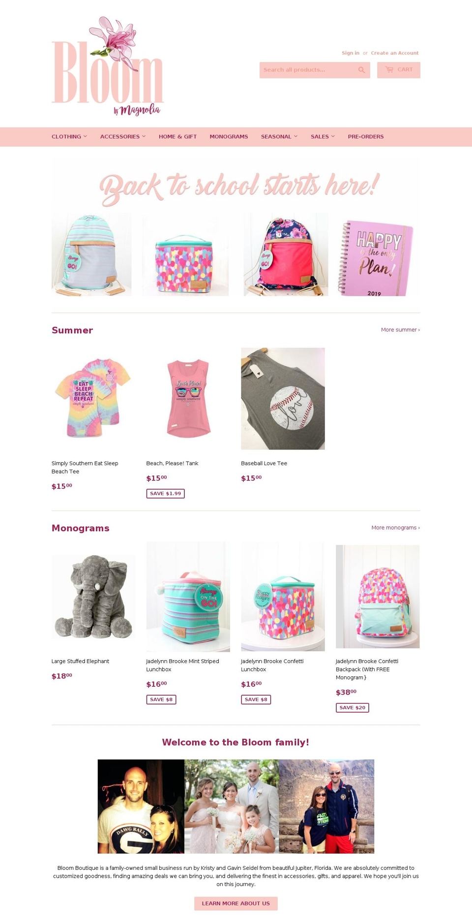 thesweetmagnolia.com shopify website screenshot