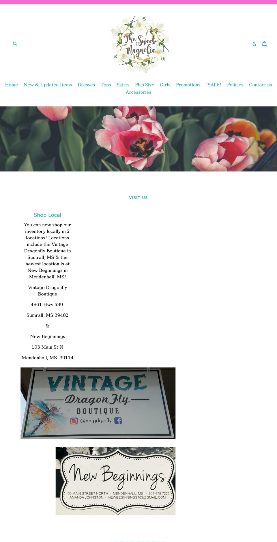 thesweetmagnolia.net shopify website screenshot