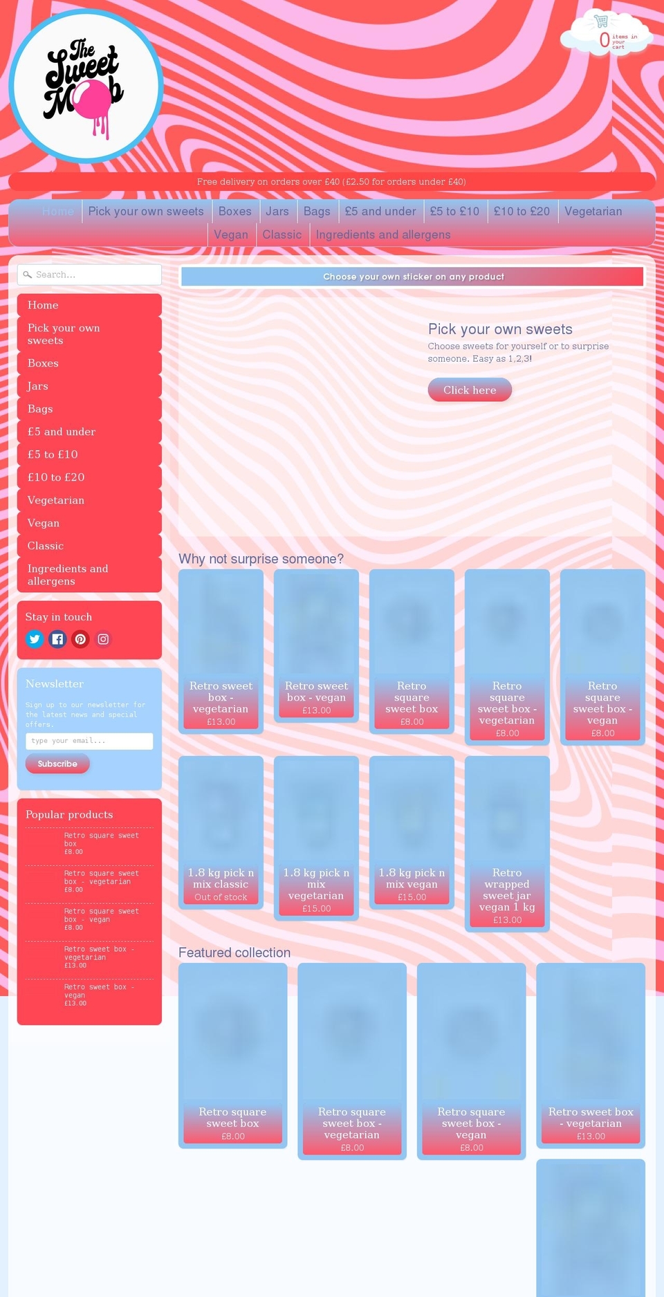 thesweetmob.co.uk shopify website screenshot