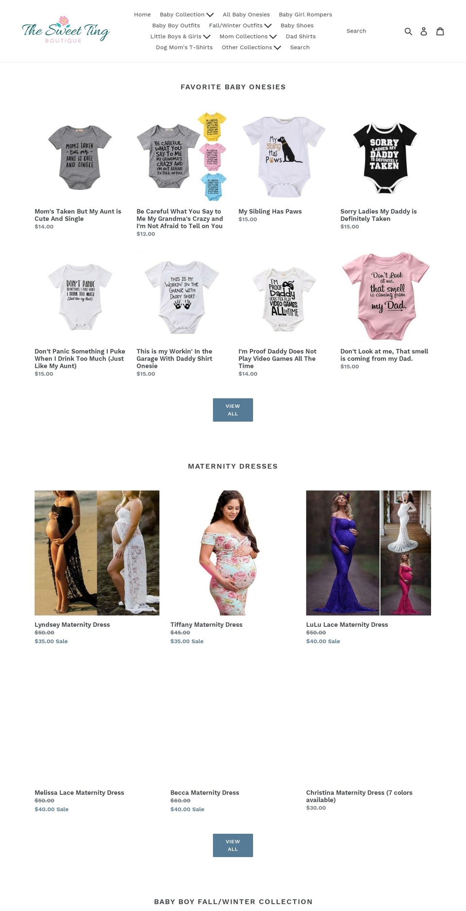 thesweetting.com — Shopify storefront screenshot