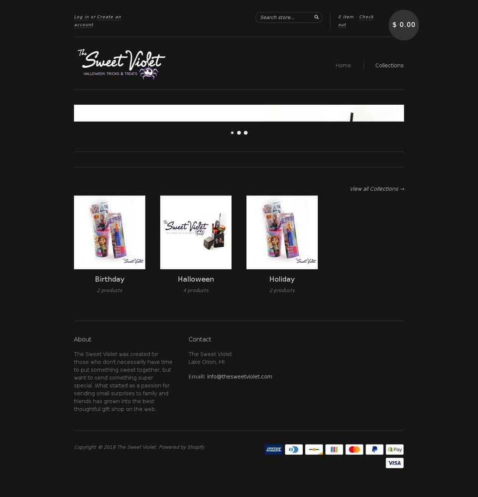 thesweetviolet.com — Shopify storefront screenshot