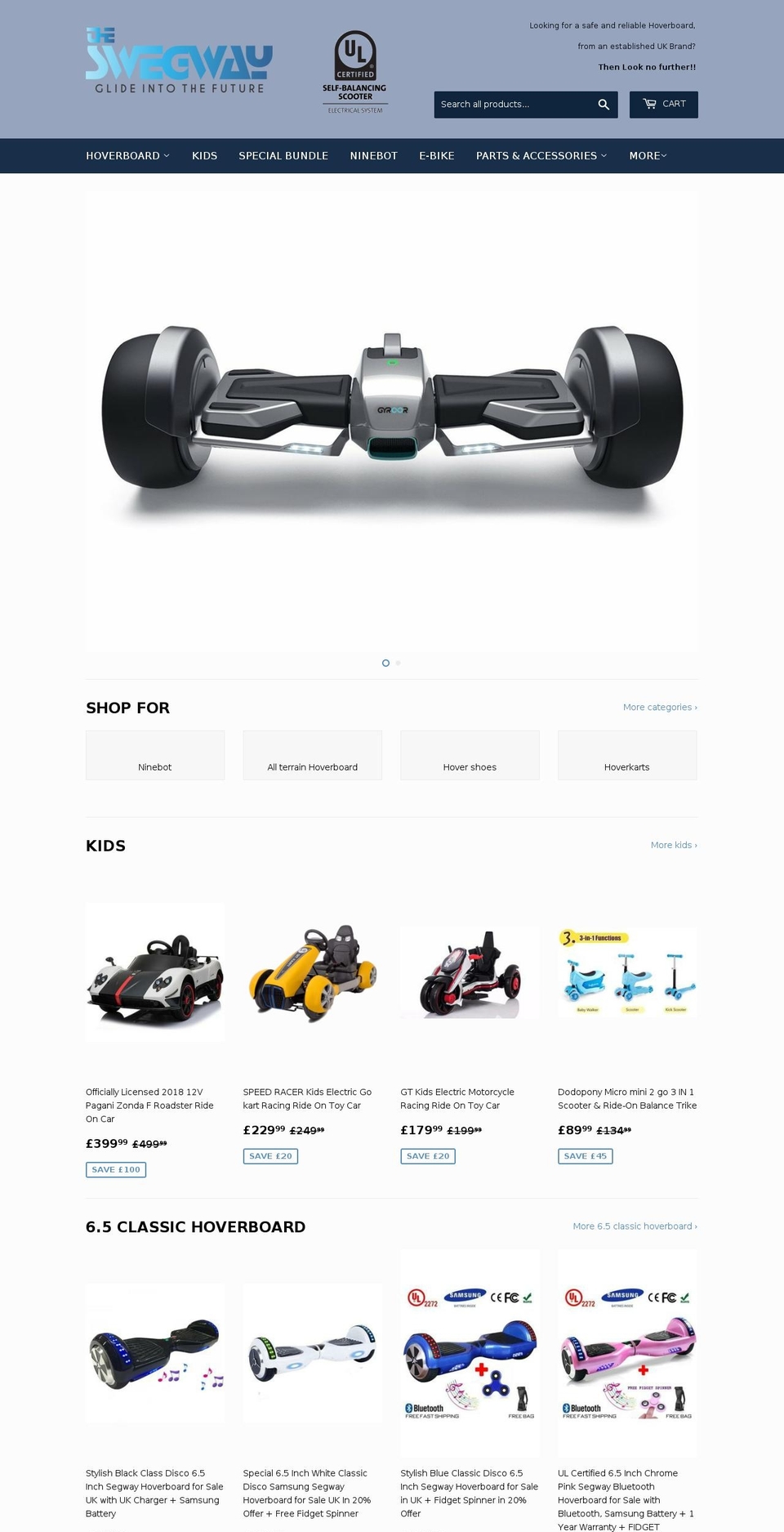 theswegway.co.uk shopify website screenshot