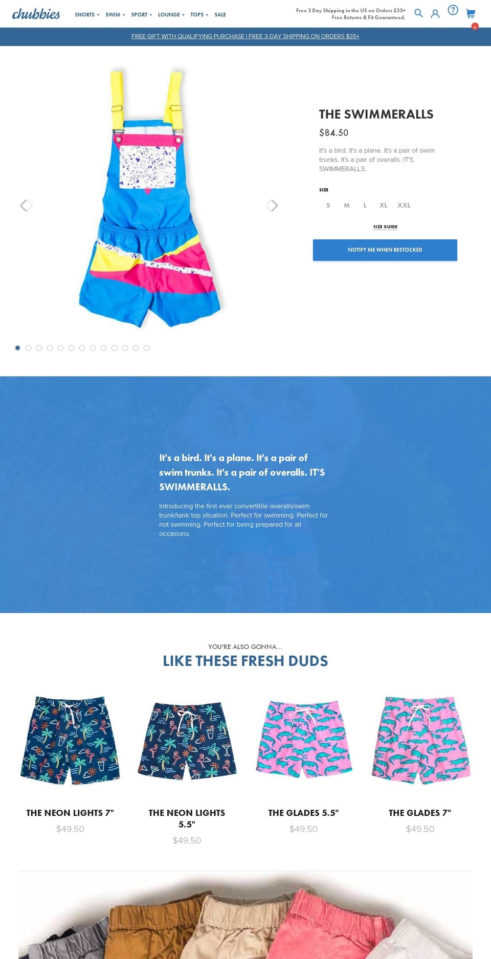 [Sunday messaging] DESKTOP | gift engine | 8.12.18 Shopify theme site example theswimmeralls.com