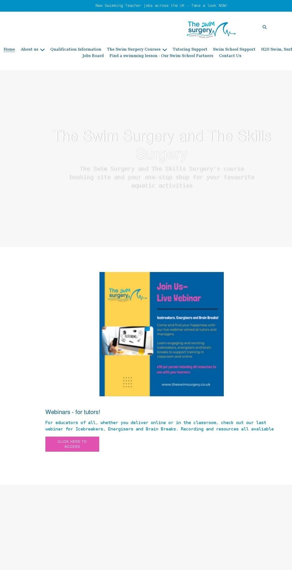 theswimsurgery.com shopify website screenshot