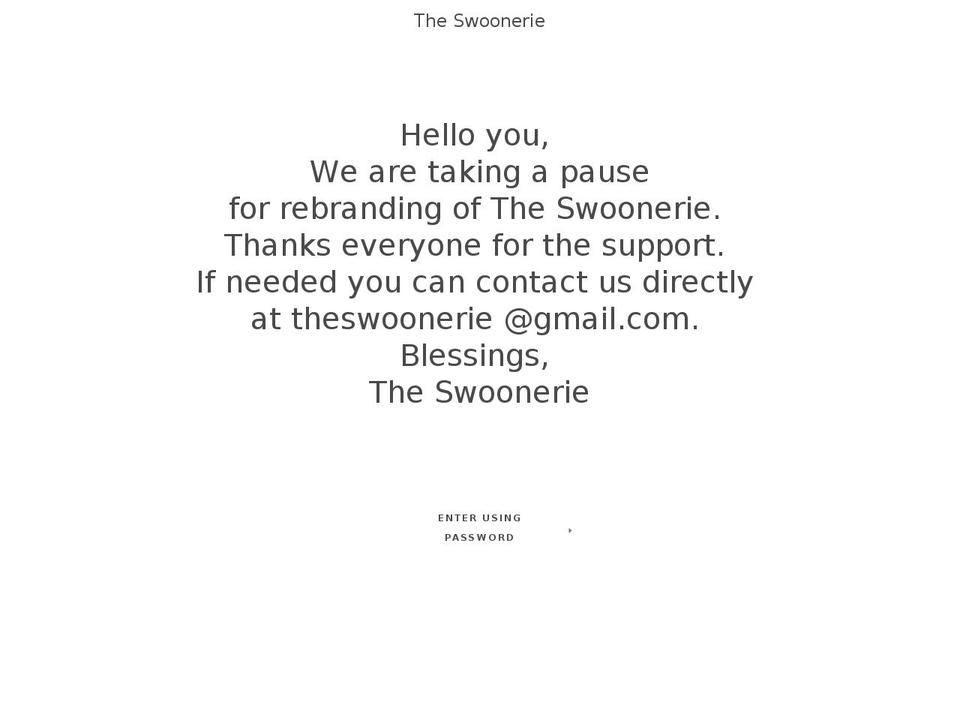 theswoonerie.com — Shopify storefront screenshot