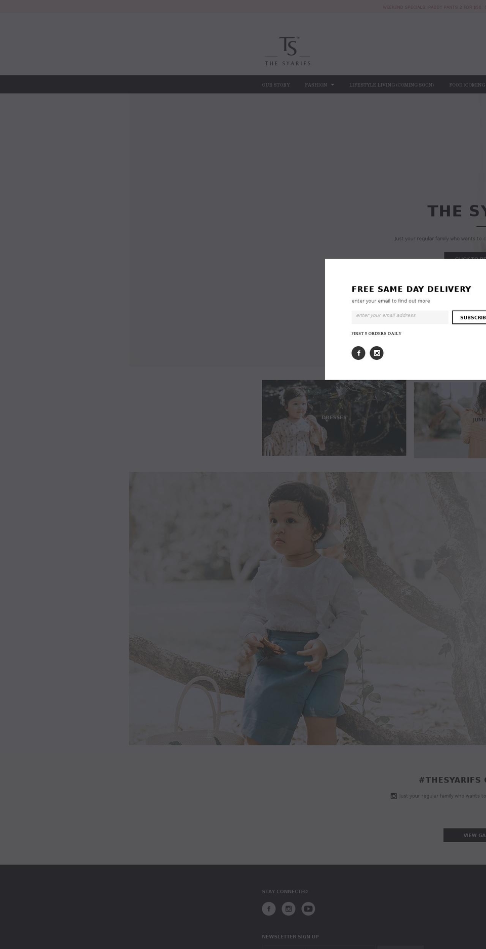 thesyarifs.com — Shopify storefront screenshot