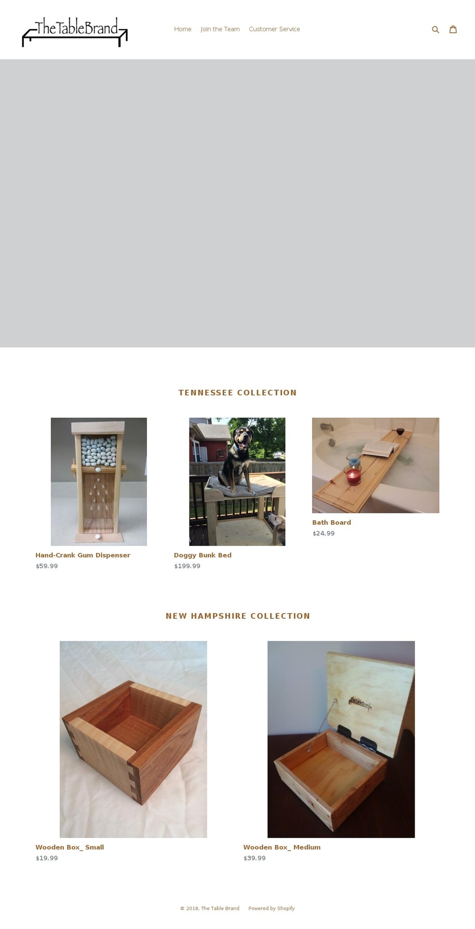 thetablebrand.com — Shopify storefront screenshot