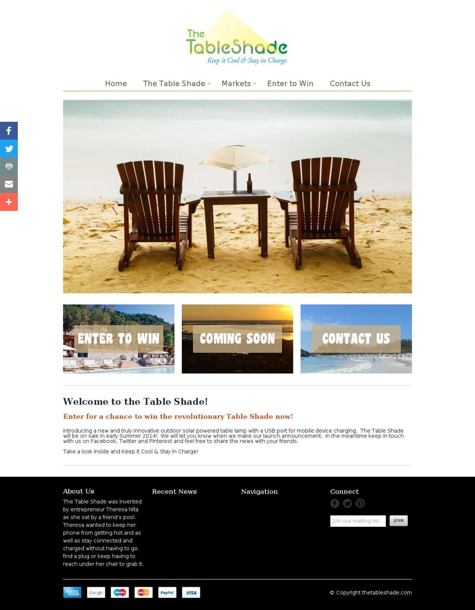 thetableshade.com shopify website screenshot
