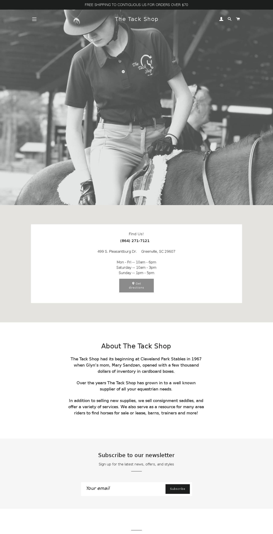 thetackshop.biz shopify website screenshot