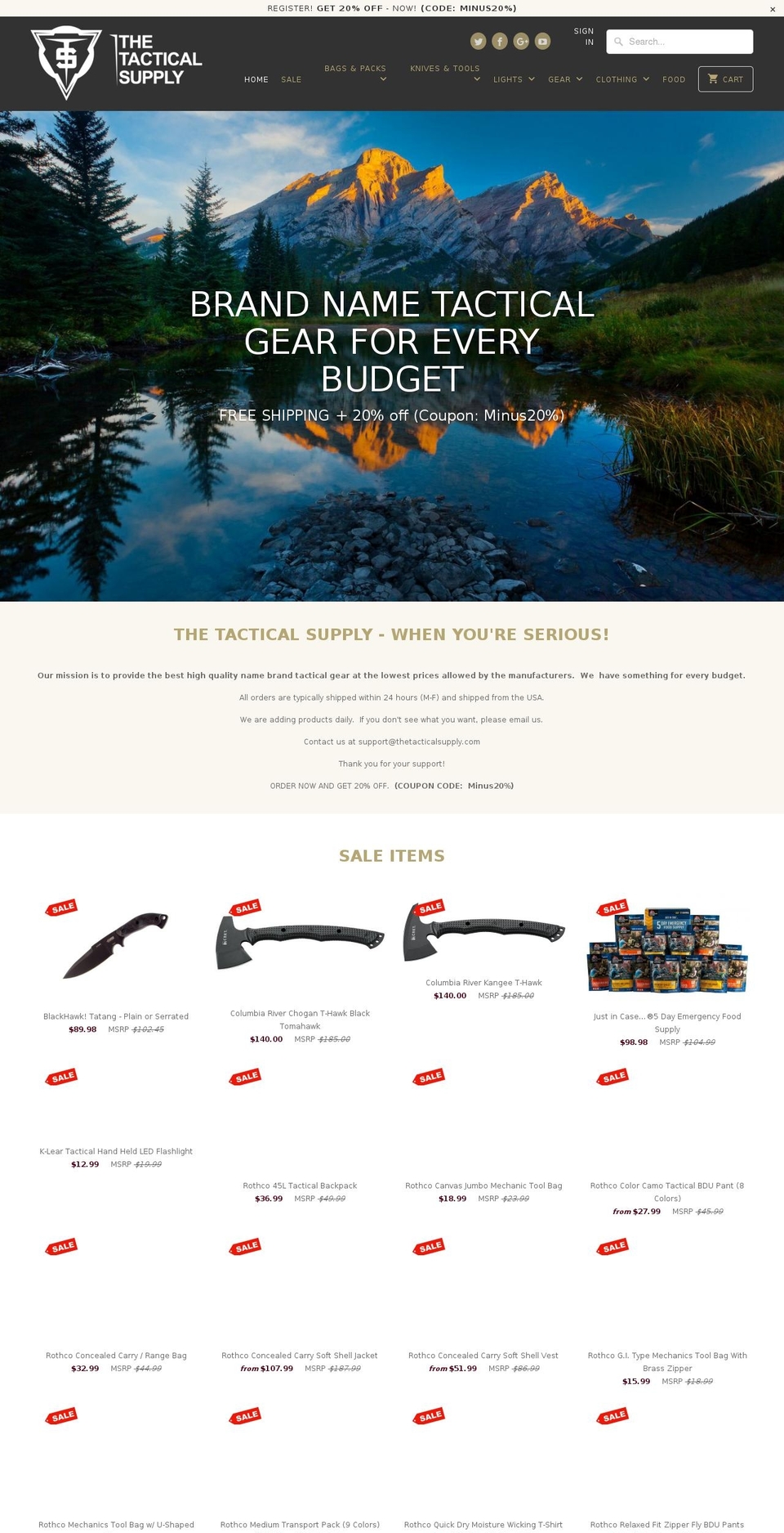 thetacticalsupply.com shopify website screenshot