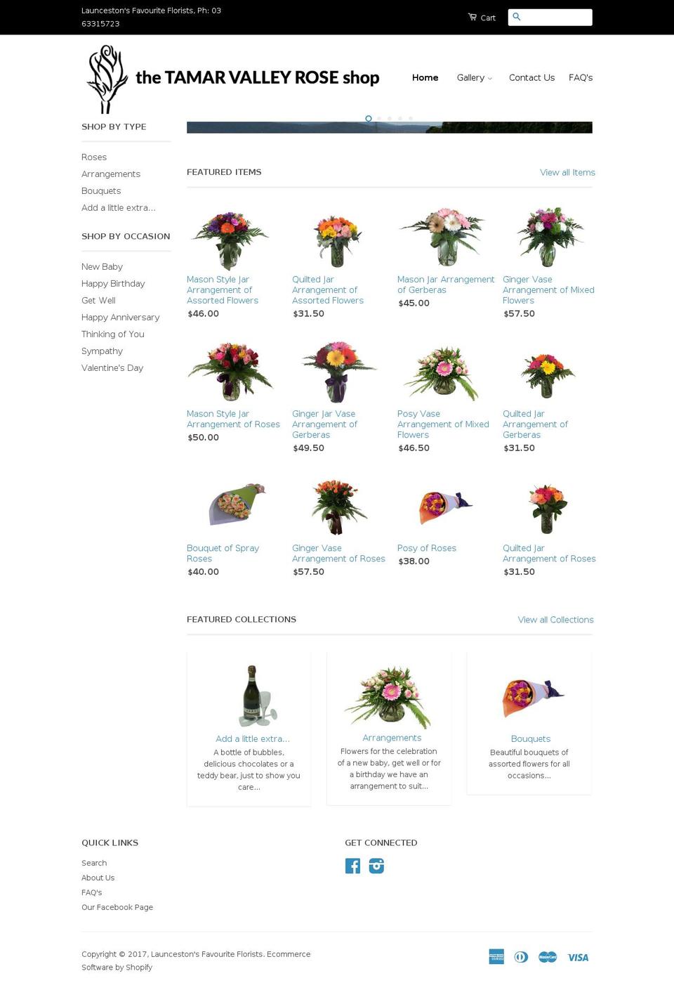 thetamarvalleyroseshop.com.au shopify website screenshot