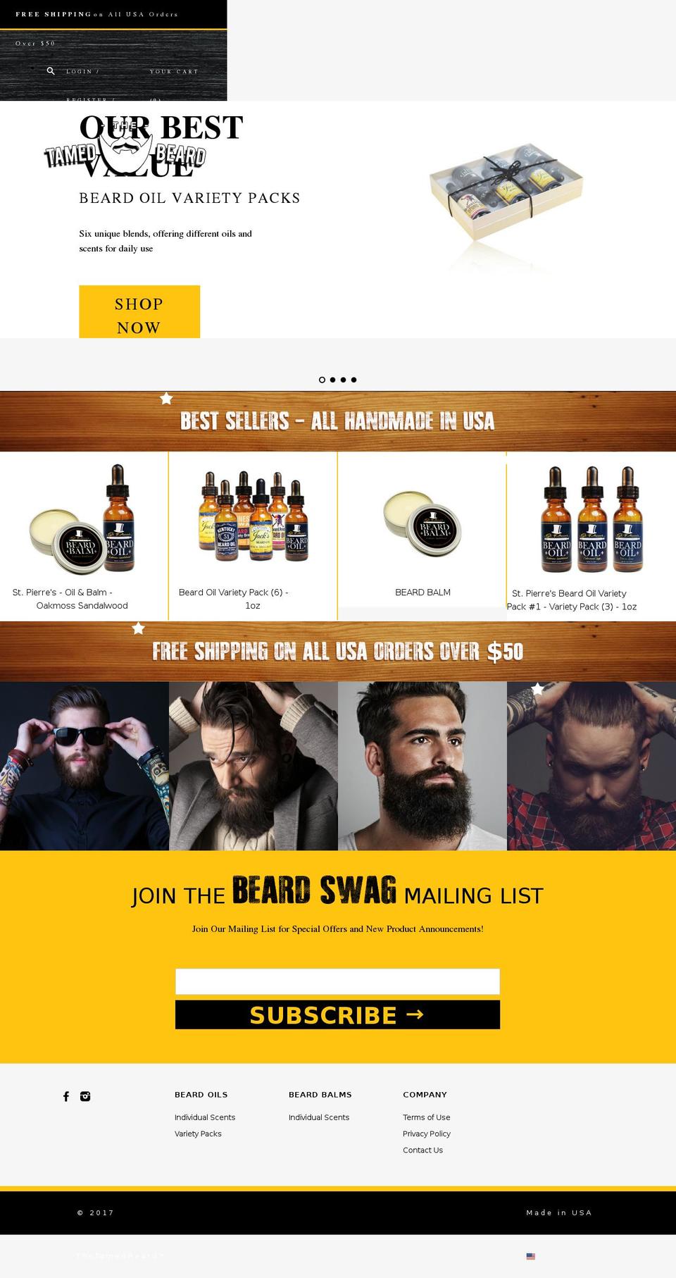 thetamedbeard.com shopify website screenshot