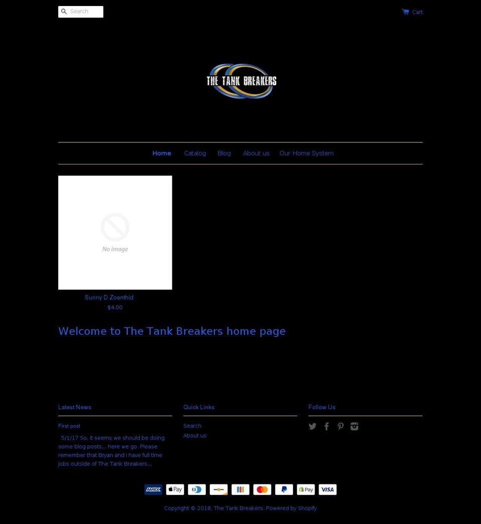 thetankbreakers.com — Shopify storefront screenshot