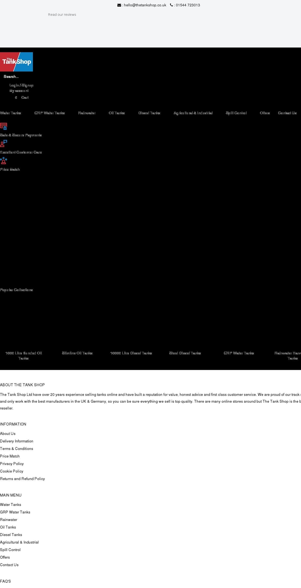 thetankshop.co.uk shopify website screenshot