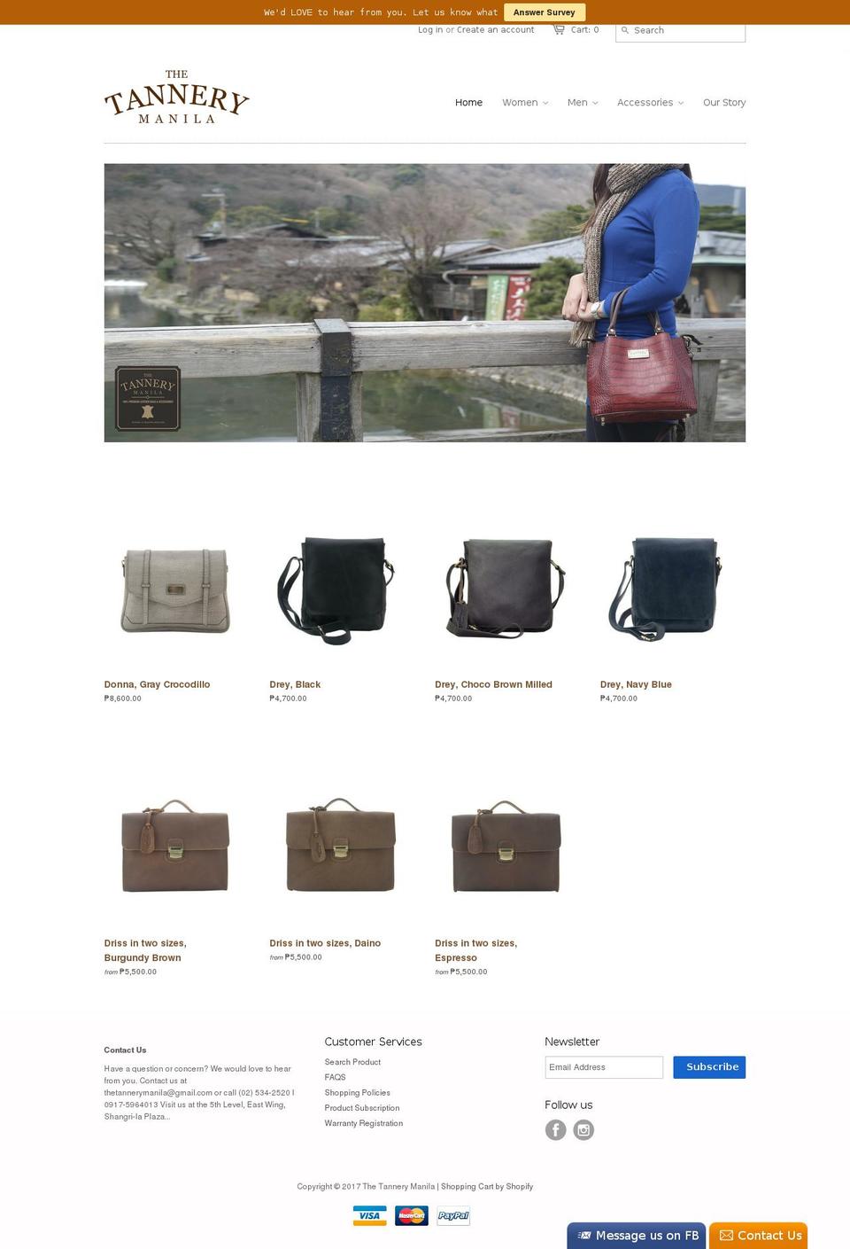 thetannerymanila.com shopify website screenshot