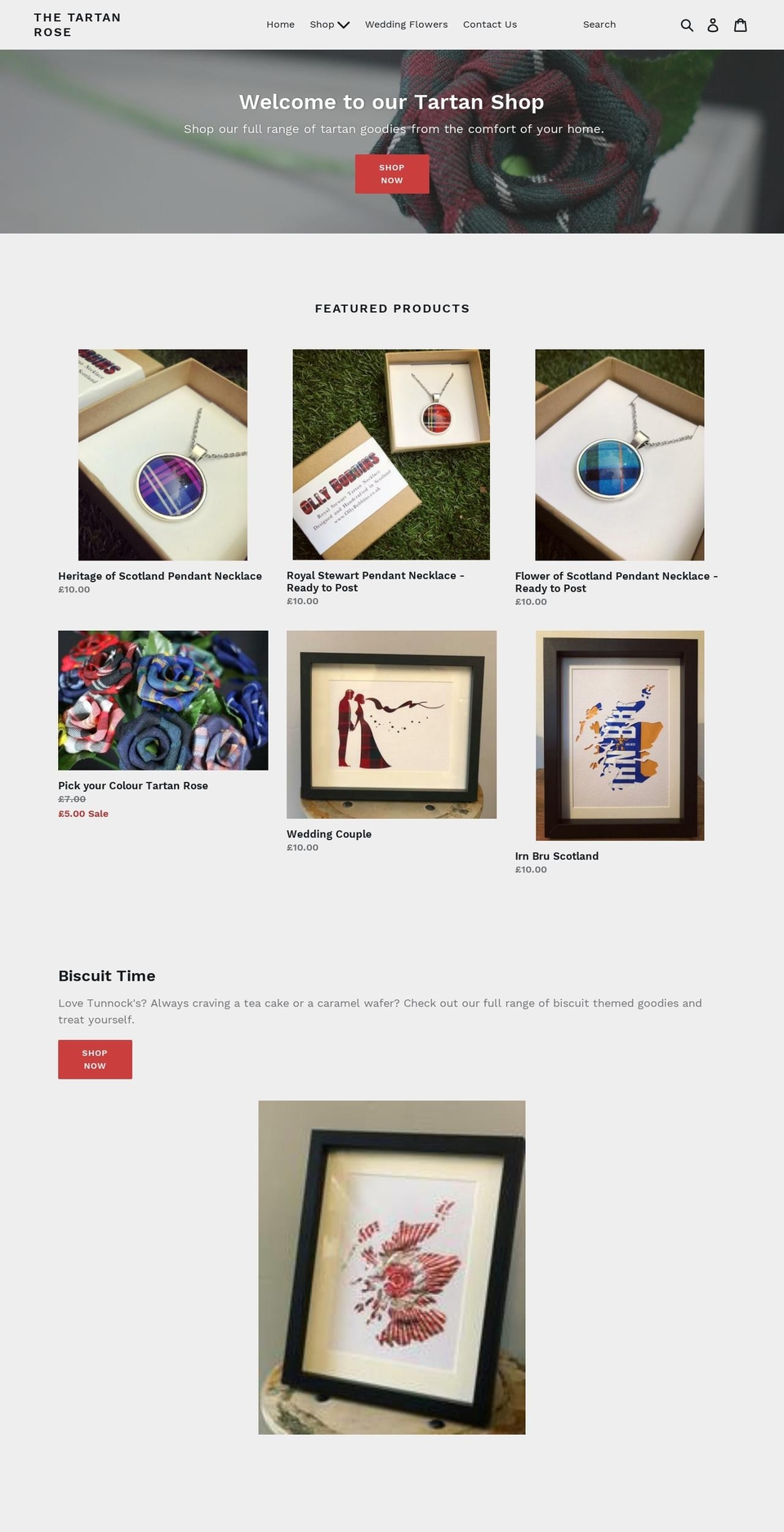 thetartanrose.com — Shopify storefront screenshot