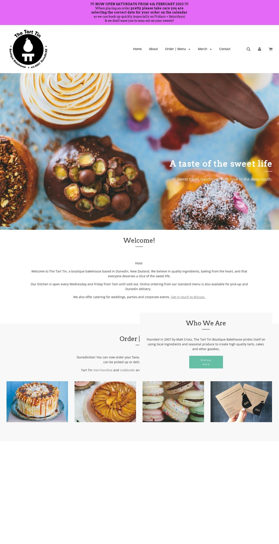 thetarttin.co.nz shopify website screenshot