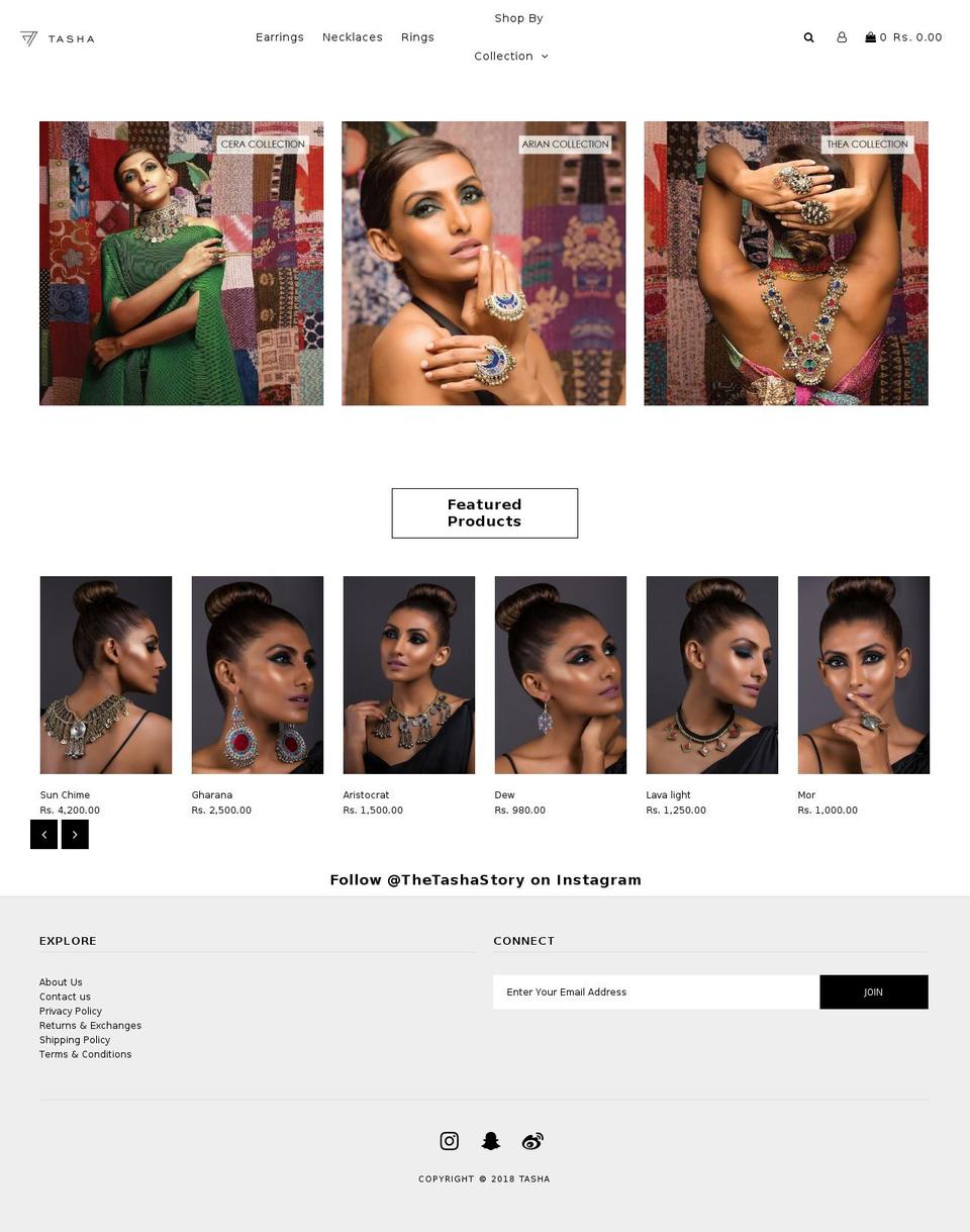 thetashastory.com — Shopify storefront screenshot