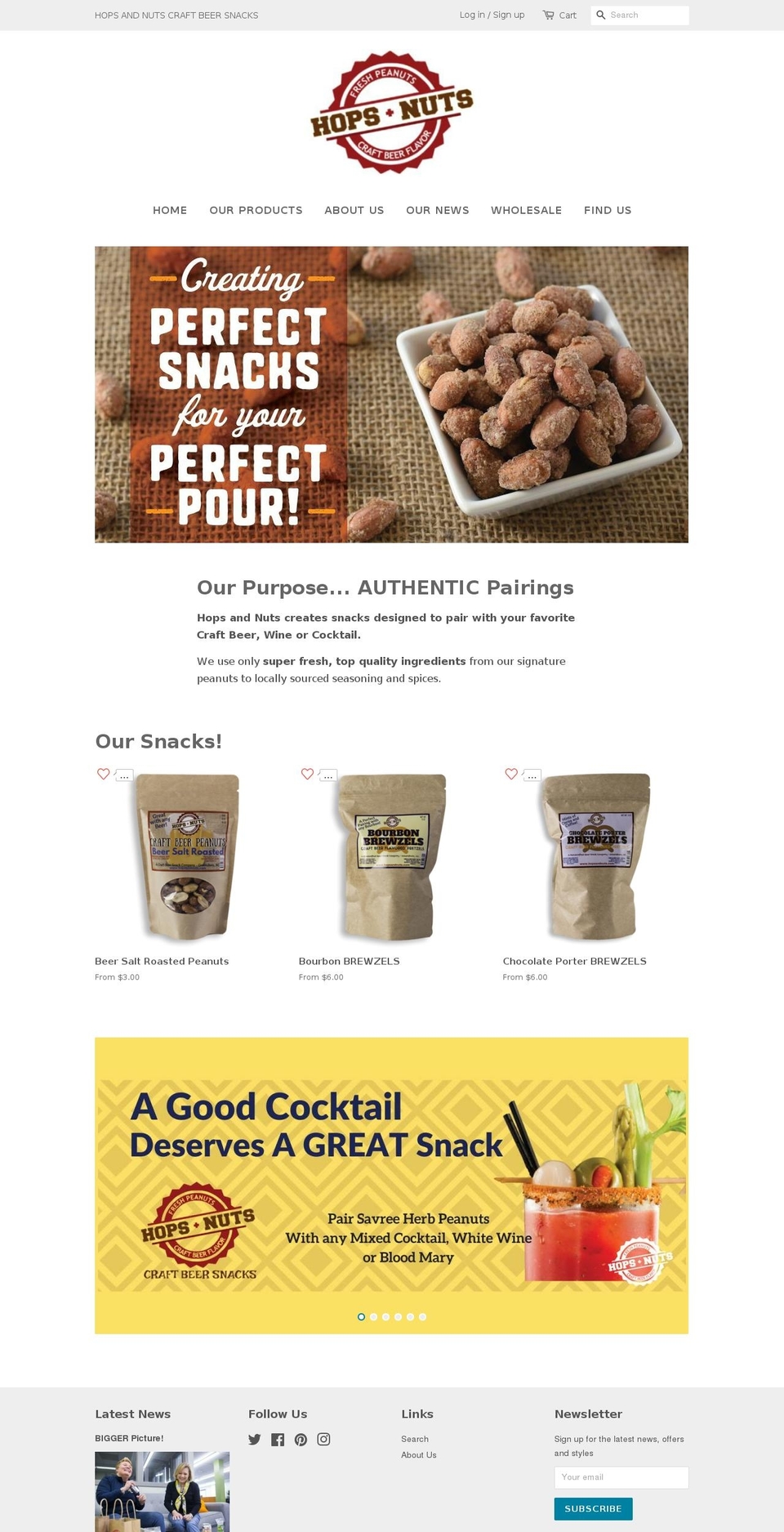 thetastynut.com — Shopify storefront screenshot