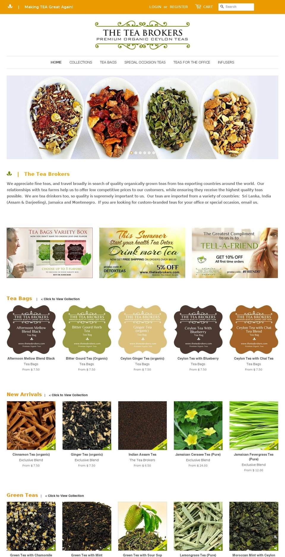 theteabrokers.com — Shopify storefront screenshot