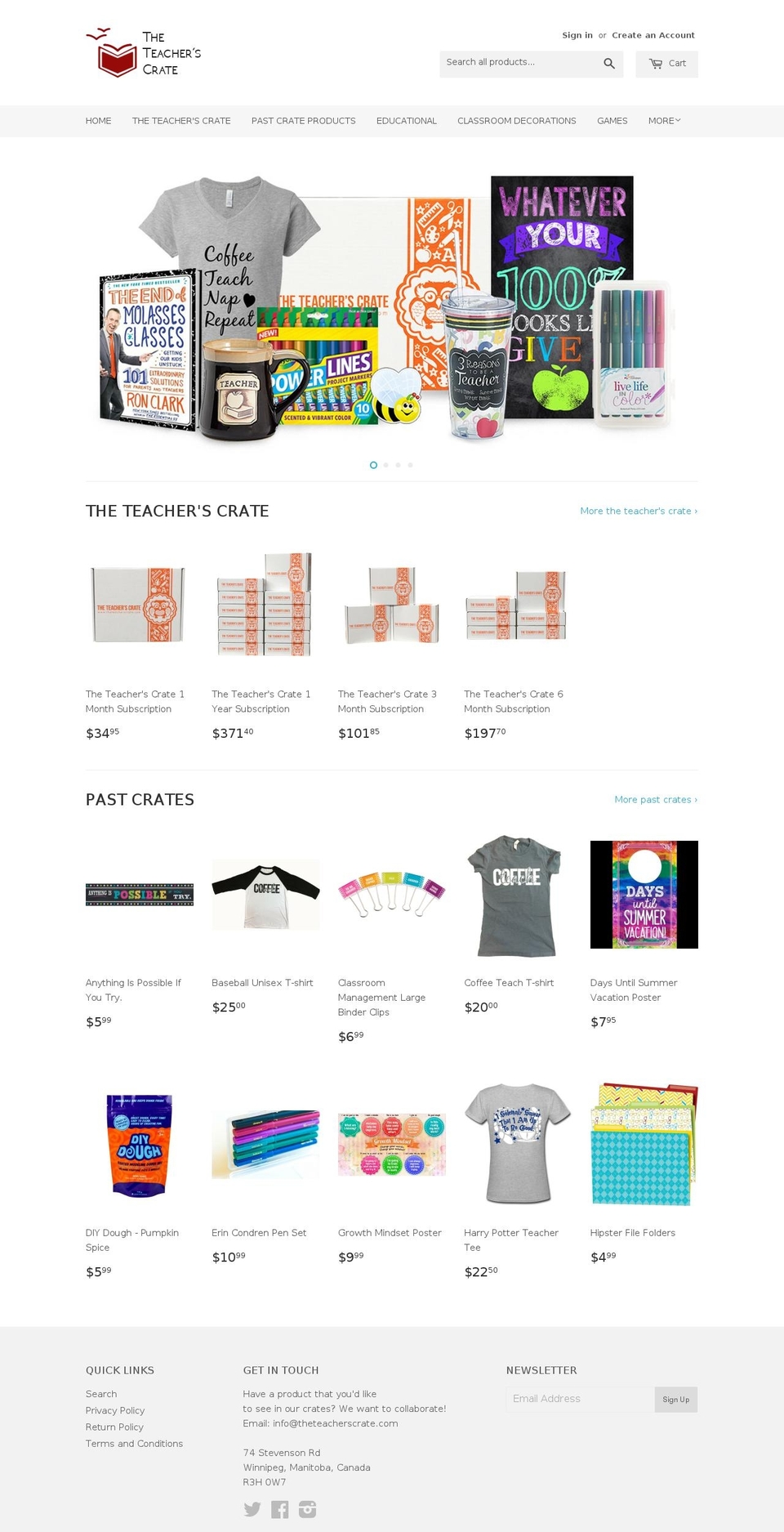 theteacherscrate.com shopify website screenshot