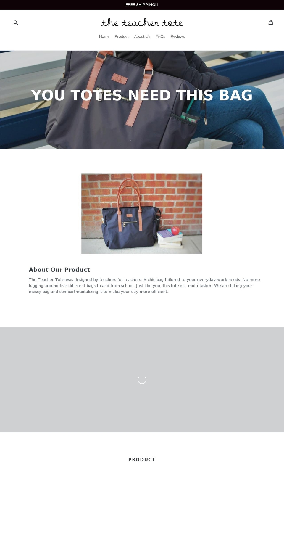 theteachertote.com — Shopify storefront screenshot