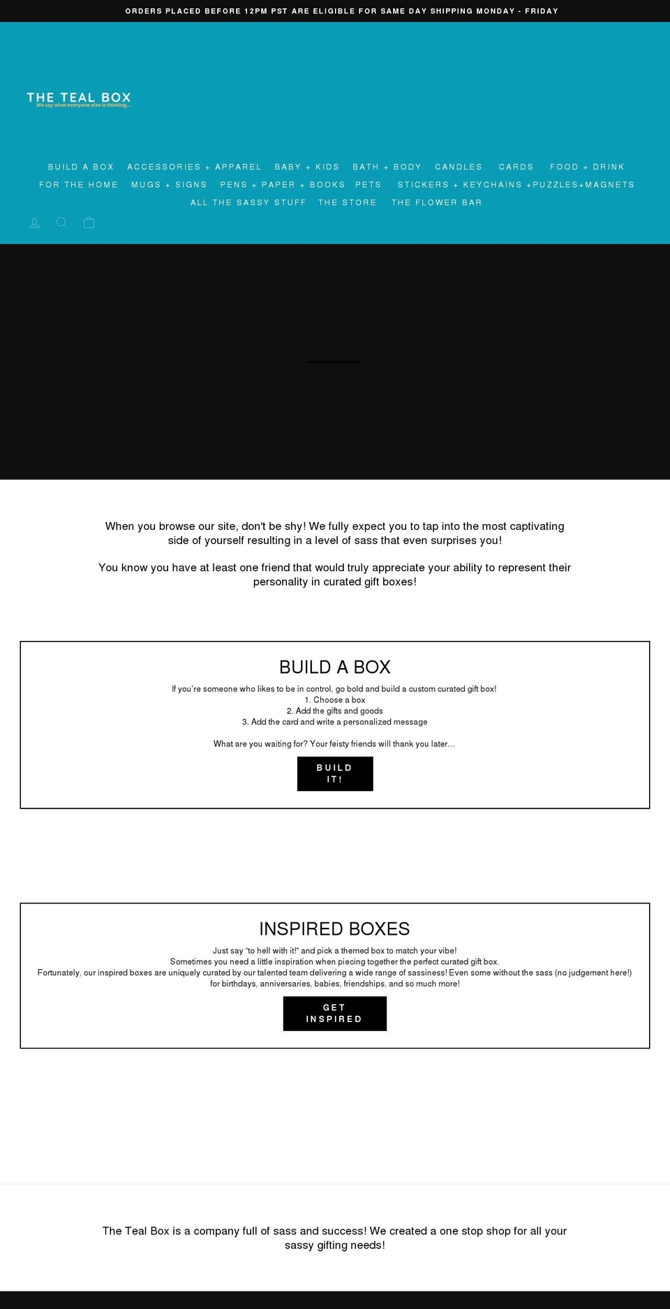 thetealbox.com shopify website screenshot