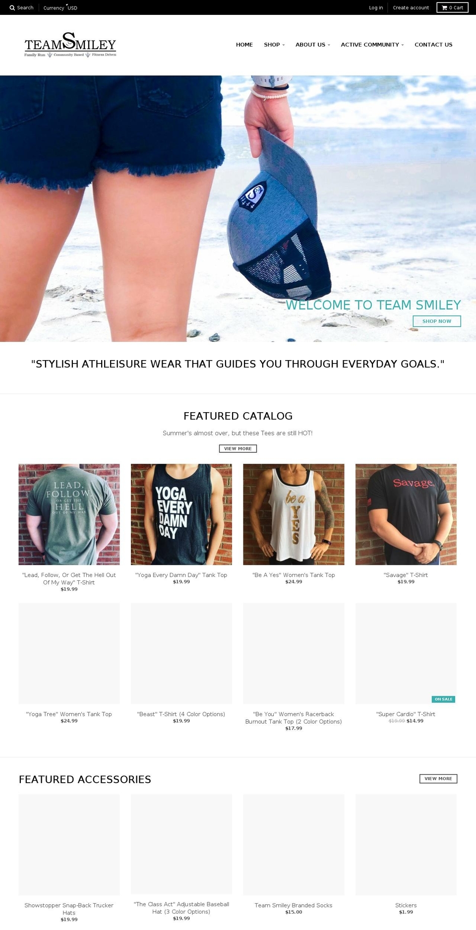 theteamsmiley.com — Shopify storefront screenshot