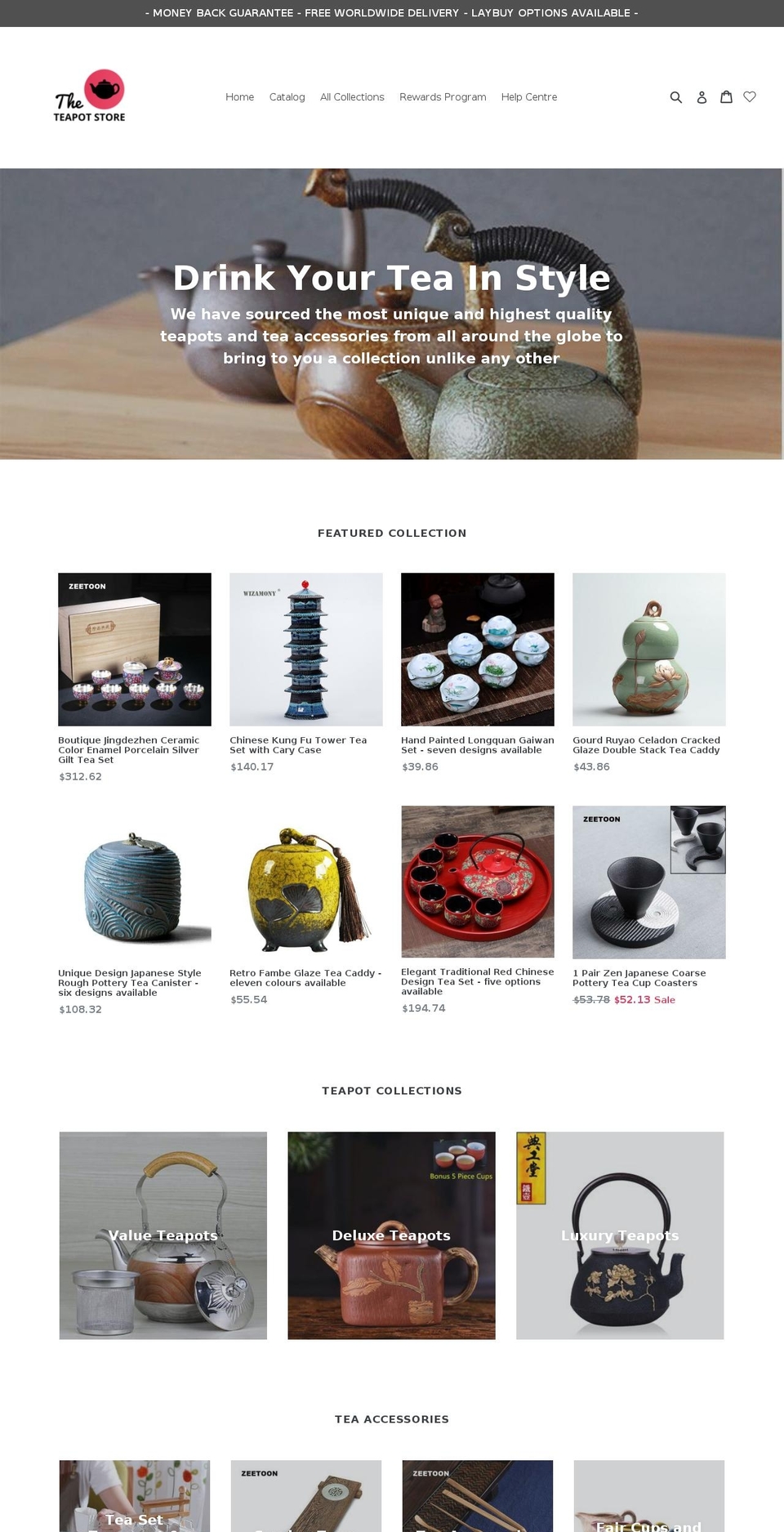 theteapotstore.com shopify website screenshot