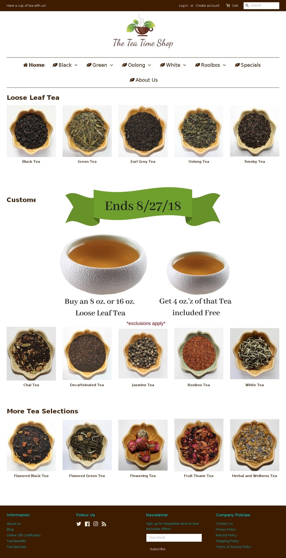 theteatimeshop.com shopify website screenshot