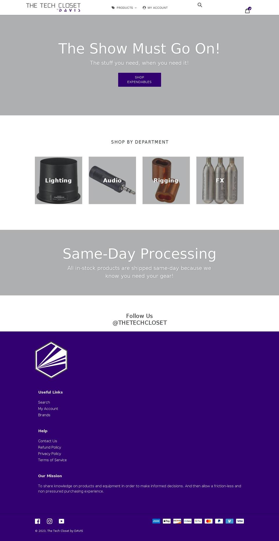 thetechcloset.com shopify website screenshot