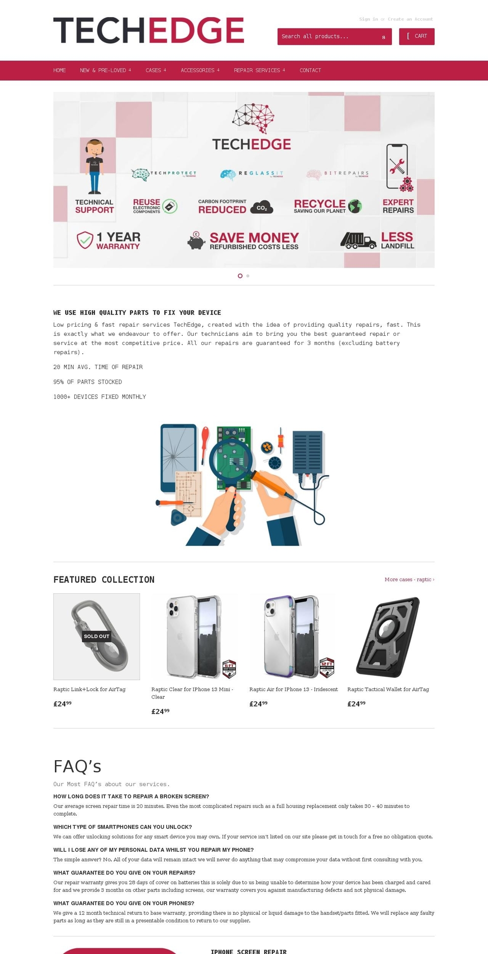 thetechedge.co.uk shopify website screenshot